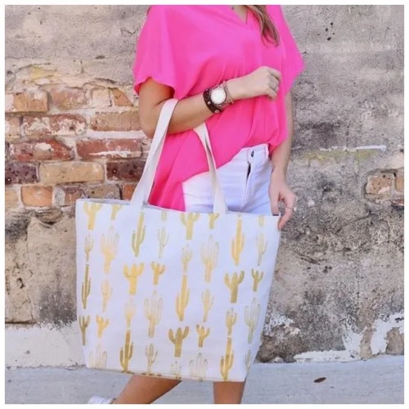 White boho cactus bag - Picture 3 of 3